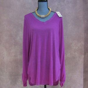 NEW Lane Bryant Purple Long Sleeve Top 14/16